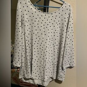 Stitch fix - Pixley Camren Bow-Back Knit Top gray w/ black dots. NWOT